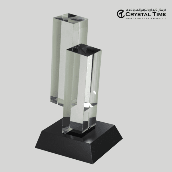 Double Cube Crystal Trophy