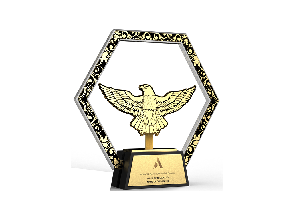 Metal Trophy with Crystal Base